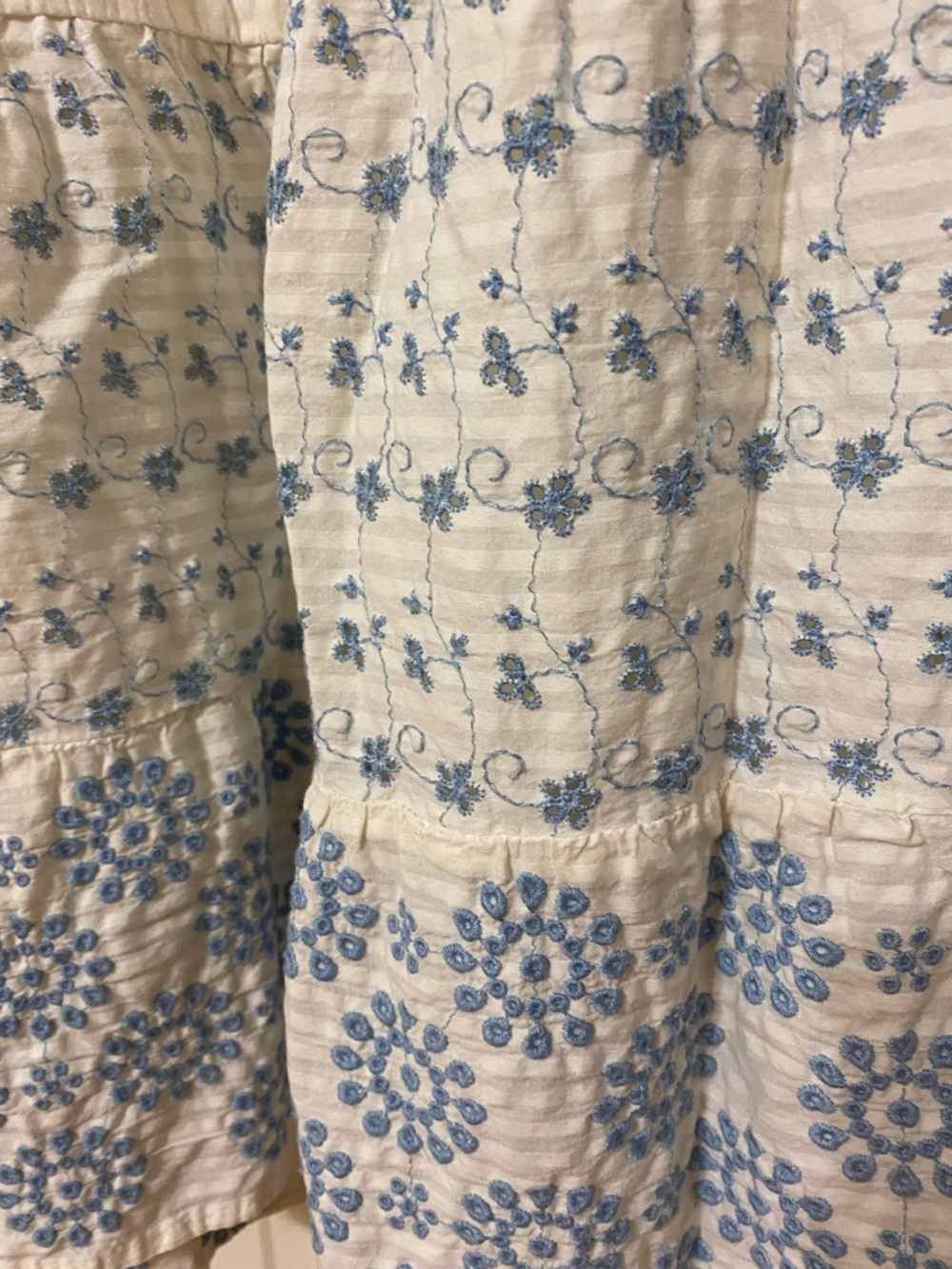 American Eagle Outfitters White Maxi Dress with Blue Floral Embroidery - Picture 4 of 7